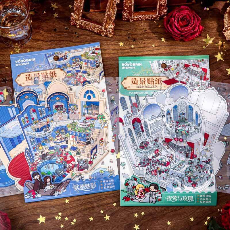 Nocturne Tales DIY 3D Scene Stickers 2 Cute Miniature Scenes