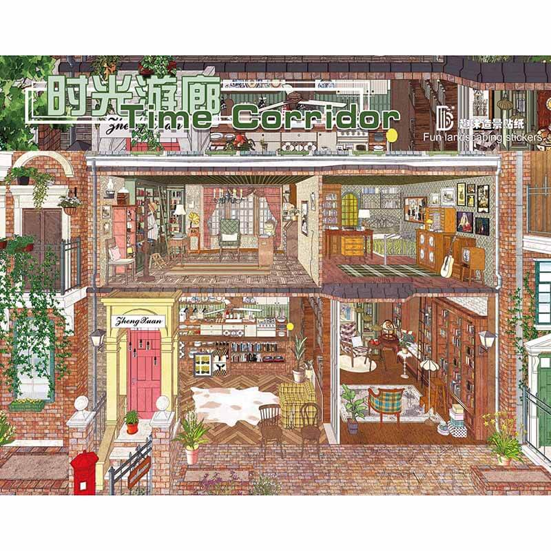Vintage Memory DIY 3D Scene Stickers 2 Cute Miniature Scenes(L)