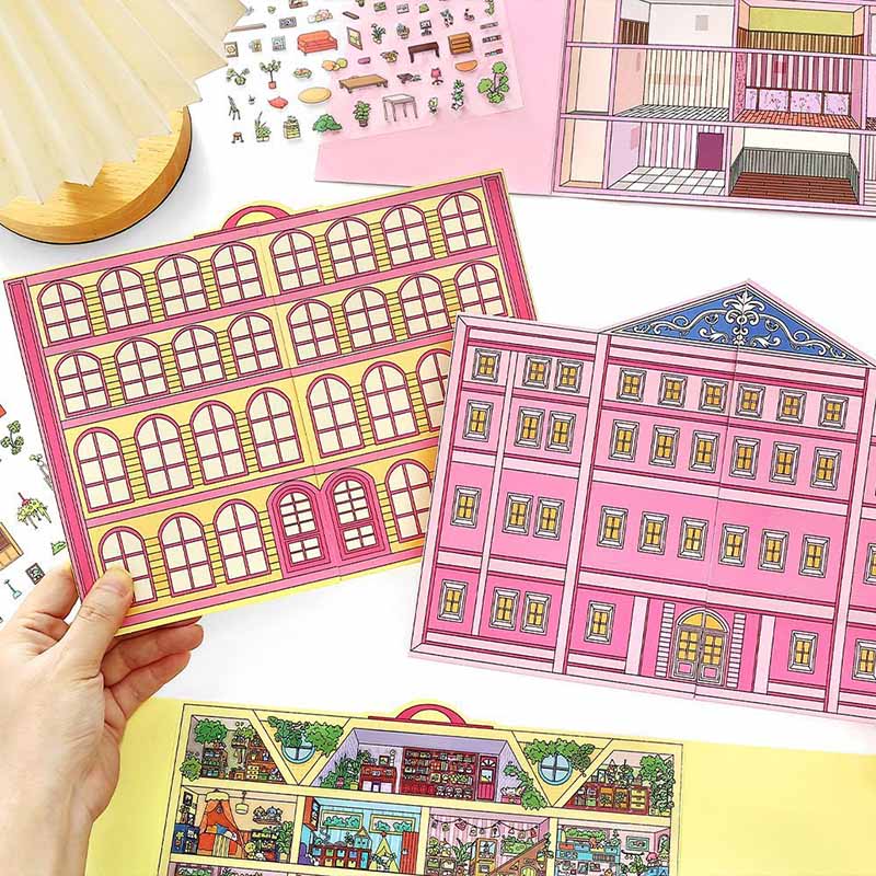 Stylish Apartment DIY 3D Scene Stickers 2 Cute Miniature Scenes (L)