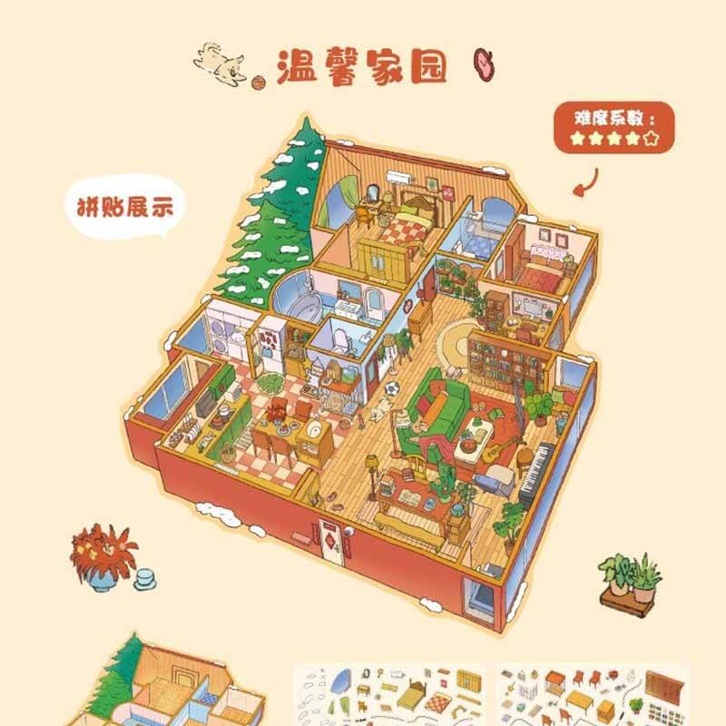 Cozy Haven DIY 3D Scene Stickers With Guide Lines(M)