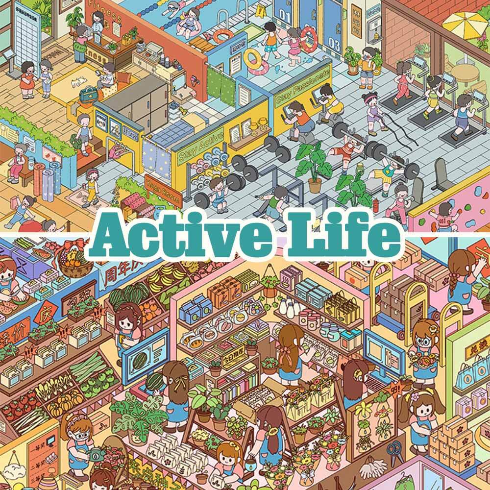 Active Life DIY 3D Scene Stickers 2 Cute Miniature Scenes(xL)