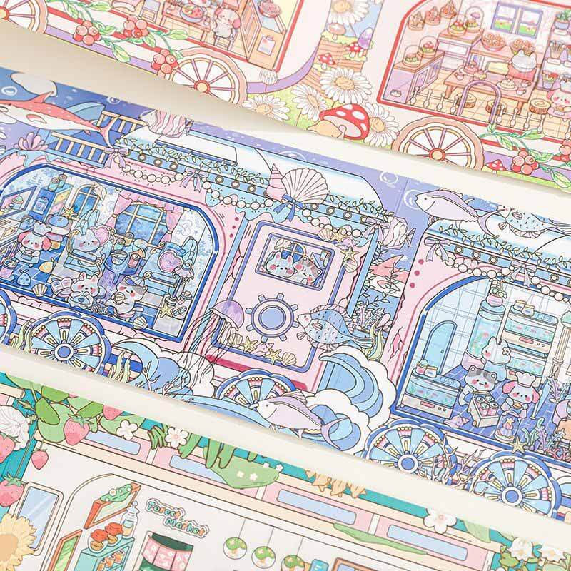 Adventure Fleet DIY 3D Scenes Sticker 4 Cute Scenes(M)