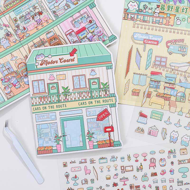 Adventure Lodges DIY 3D Scene Stickers 4 Cute Scenes(L)