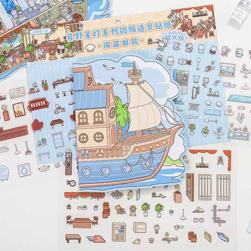 Adventure Lodges DIY 3D Scene Stickers 4 Cute Scenes(L)