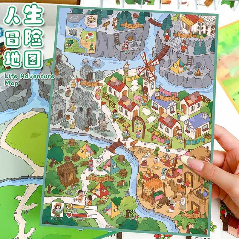 Adventure Nature DIY 3D Scene Stickers 2 Cute Miniature Scenes(xL)