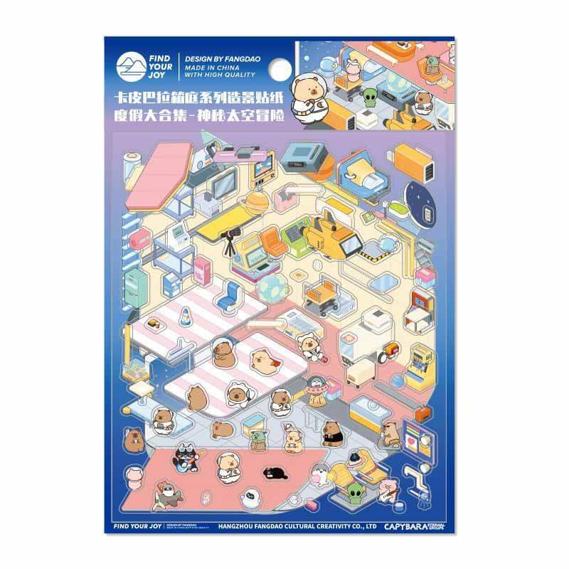 Adventures of Capybara DIY 3D Scene Stickers 2 Cute Miniature Scenes