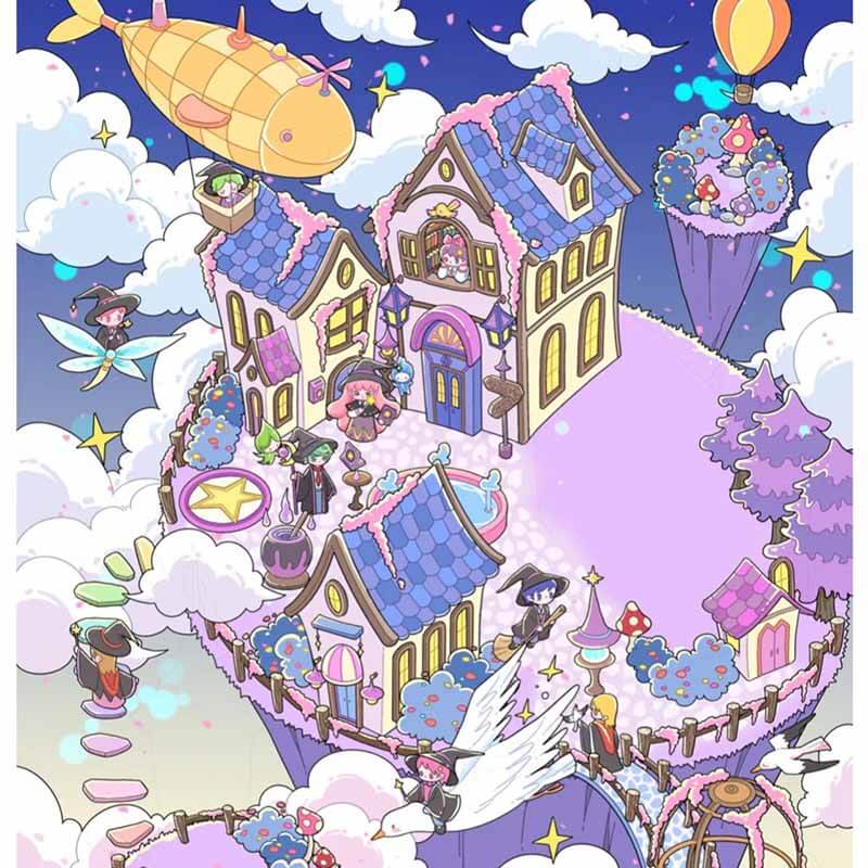 Aetheria Realm DIY 3D Scene Stickers 2 Cute Miniature Scenes(L)