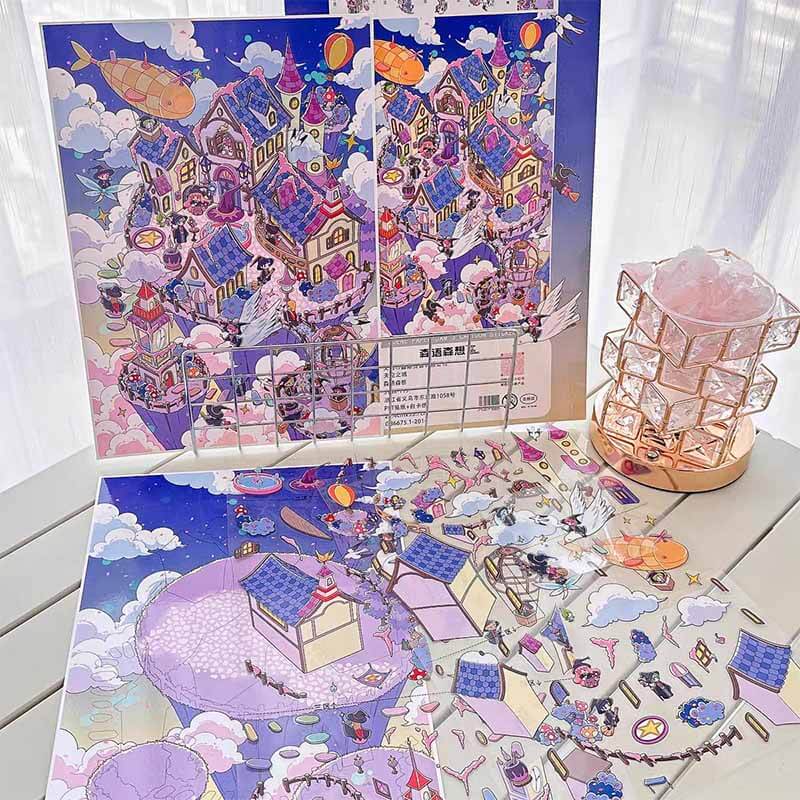 Aetheria Realm DIY 3D Scene Stickers 2 Cute Miniature Scenes(L)