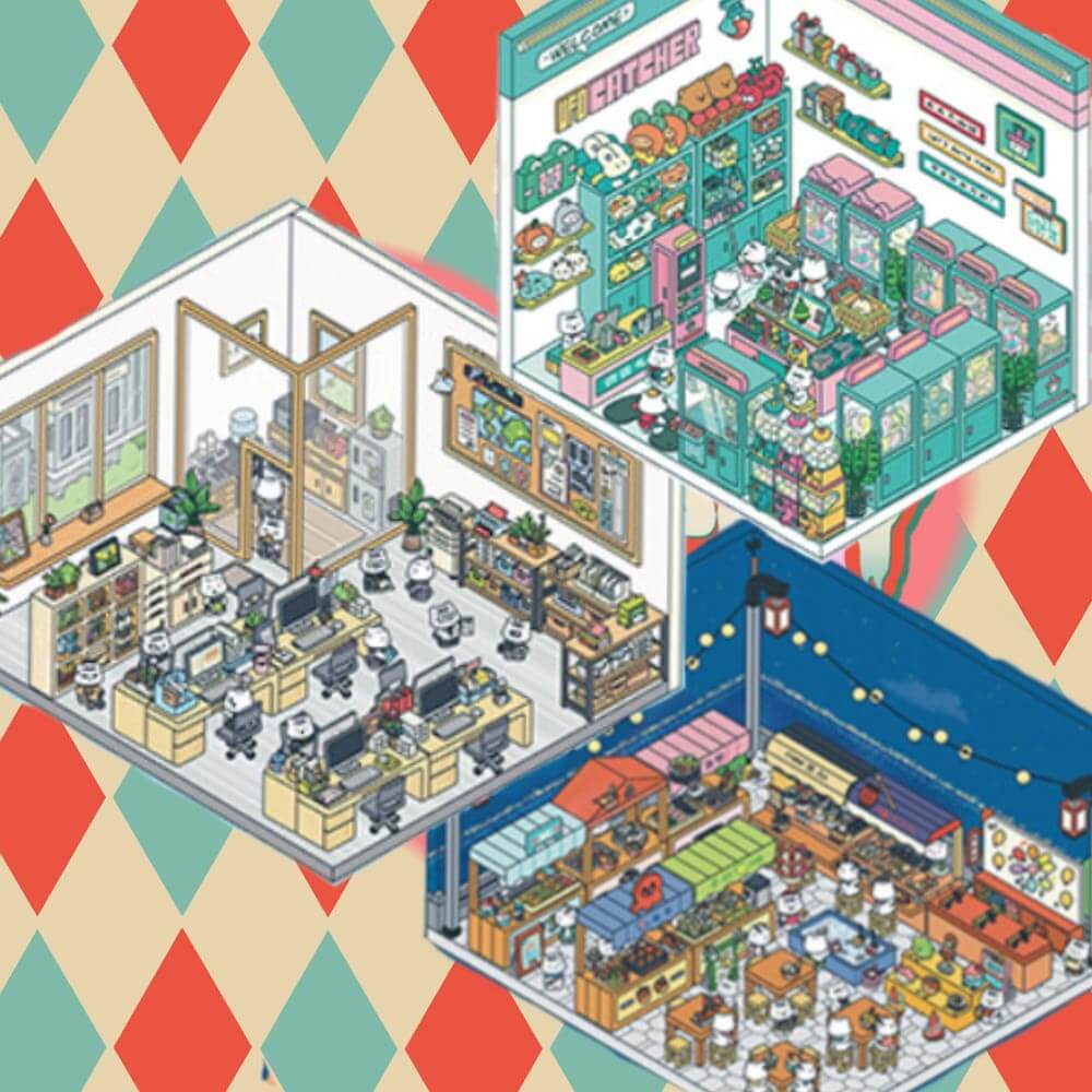 After Work Activity DIY 3D Scene Stickers 3 Cute Miniature Scenes