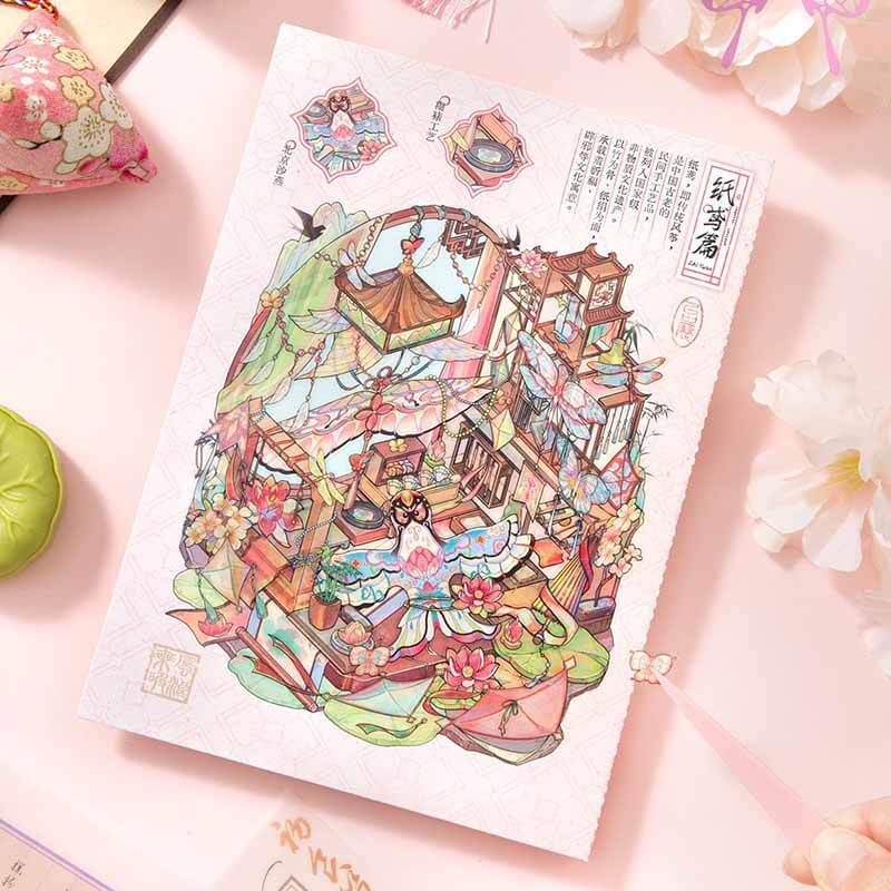 Ancient Chinese Vanity DIY 3D Scene Stickers 4 Cute Miniature Scenes(S)