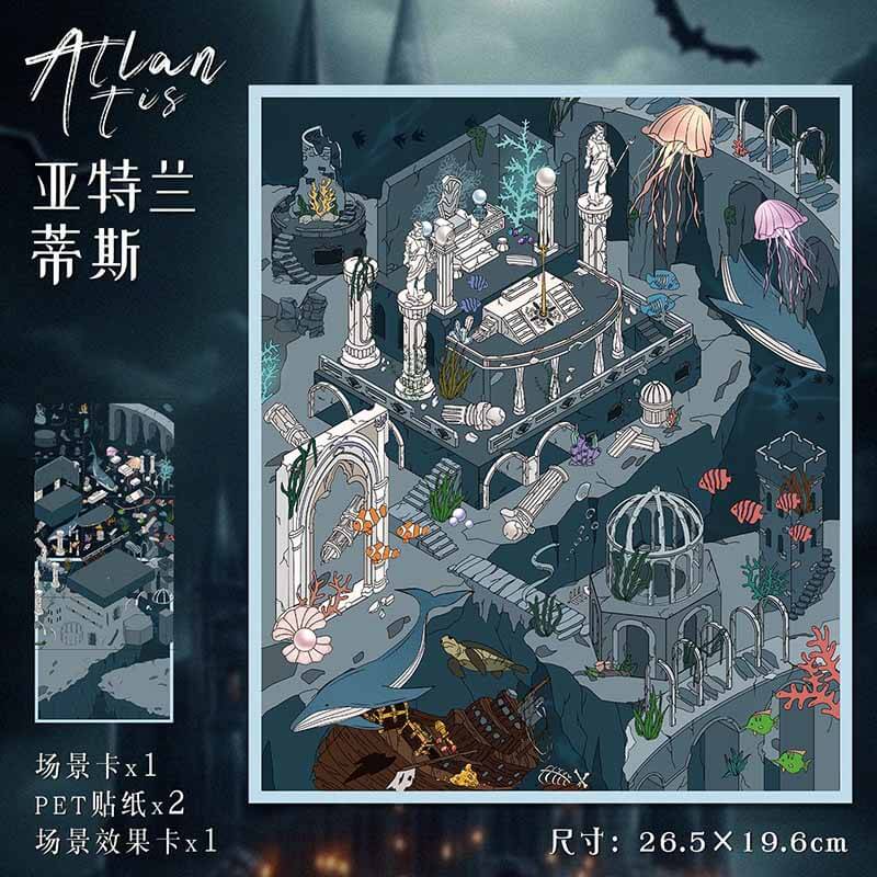 Ancient Echoes DIY 3D Scene Stickers 2 Cute Miniature Scenes(L)