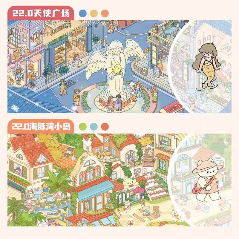 Angel Bay Dream DIY 3D Scene Stickers 4 Cute Miniature Scenes(M&L)