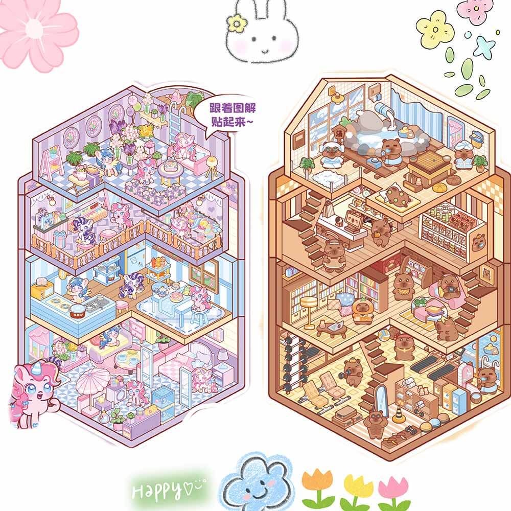 Animal Nest DIY 3D Sticker Collection 2 Cute Miniature Scenes
