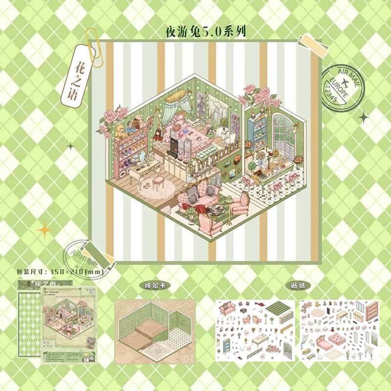 Antique Dreams DIY 3D Scene Stickers 4 Cute Miniature Scenes(M)