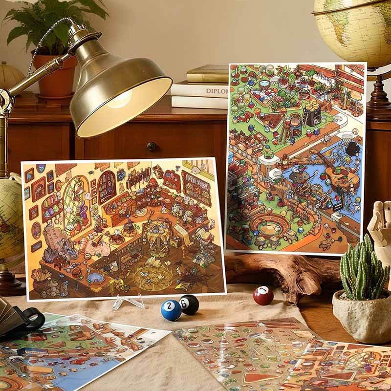 Apocalypse Adventure DIY 3D Scene Stickers 2 Cute Miniature Scenes(L)