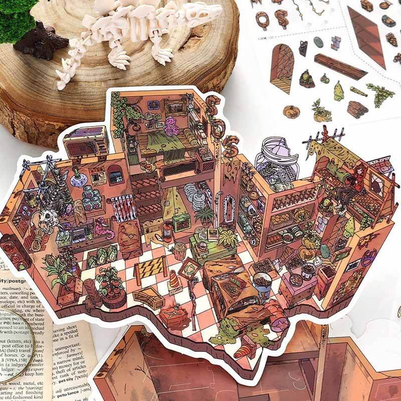 Apocalypse Realm DIY 3D Scene Stickers With Guide Lines(S)