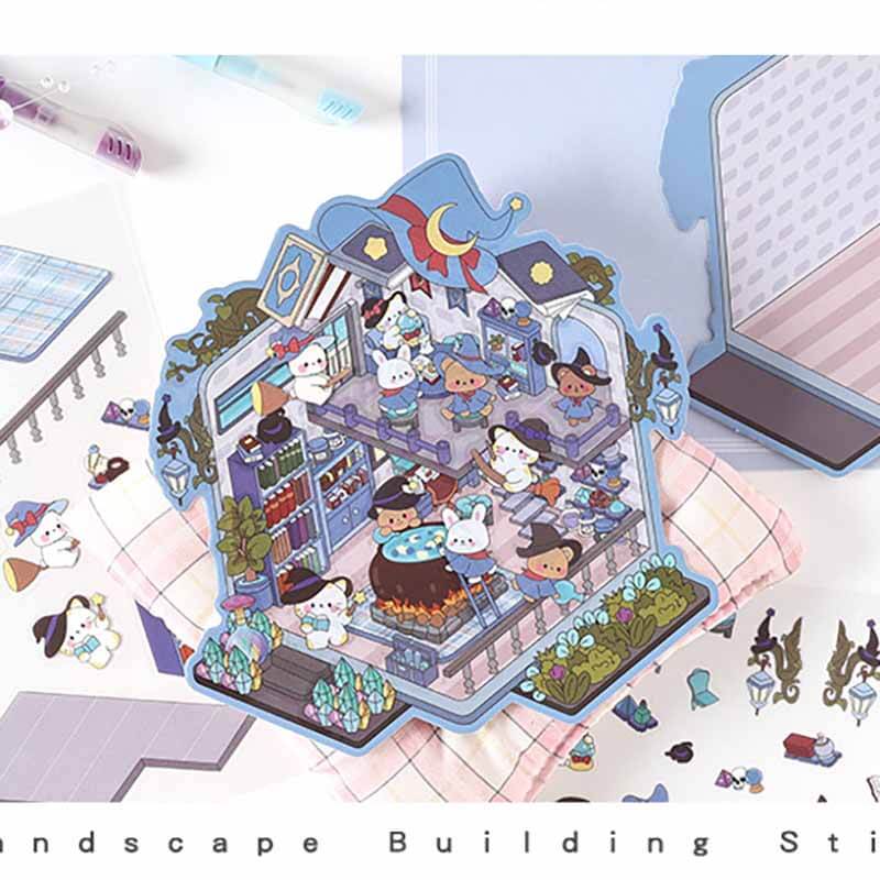 Arcane Dreams DIY 3D Scene Stickers 4 Cute Miniature Scenes (S)