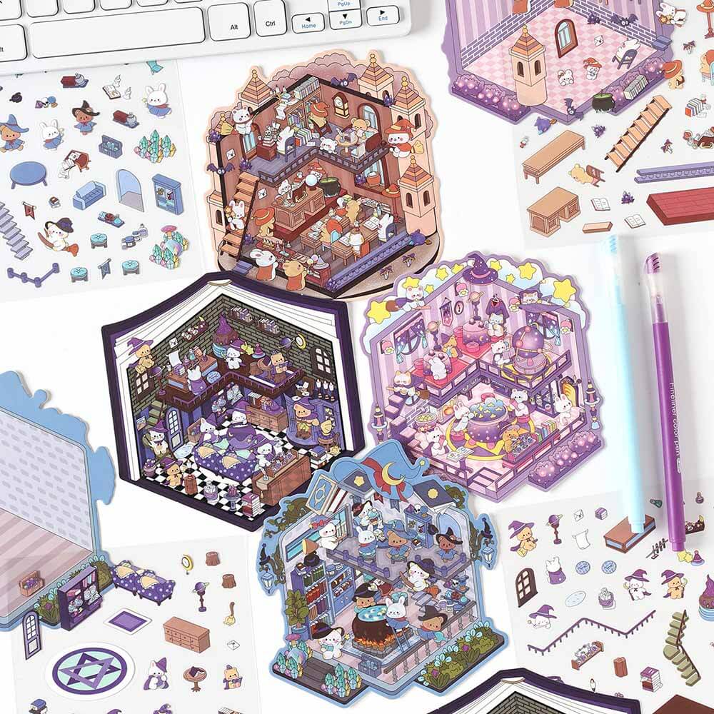 Arcane Dreams DIY 3D Scene Stickers 4 Cute Miniature Scenes (S)