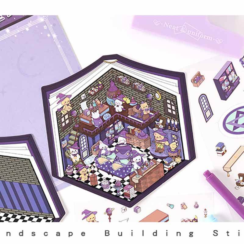 Arcane Dreams DIY 3D Scene Stickers 4 Cute Miniature Scenes (S)