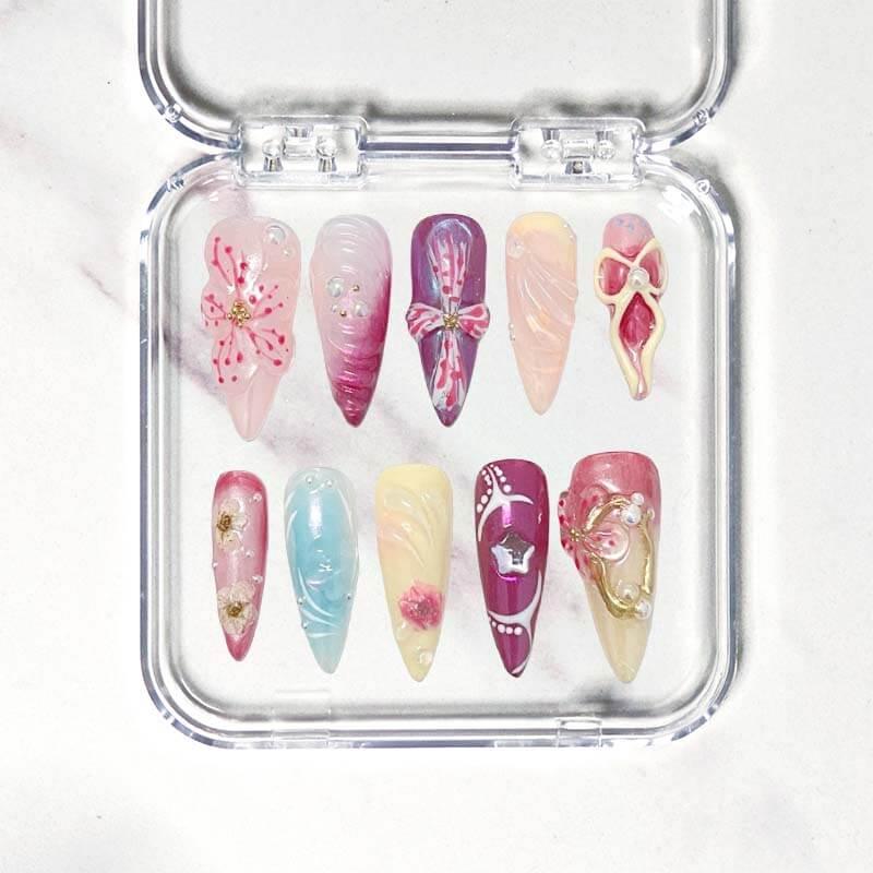 Art Garden Press On Nails Hibiscus Flowers Beauty Art Garden