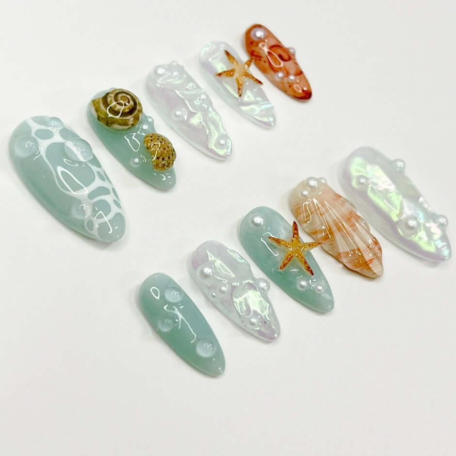 Art Garden Press On Nails Ocean Pearl Beauty Art Garden
