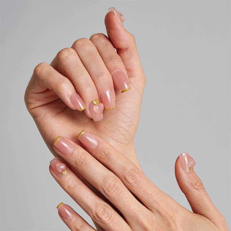 Art Garden Press On Nails Peachy Pink Beauty Art Garden