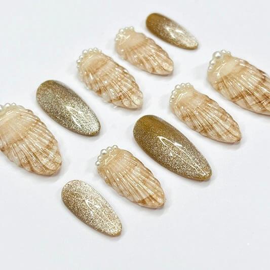 Art Garden Press On Nails Sea Shell Beauty Art Garden
