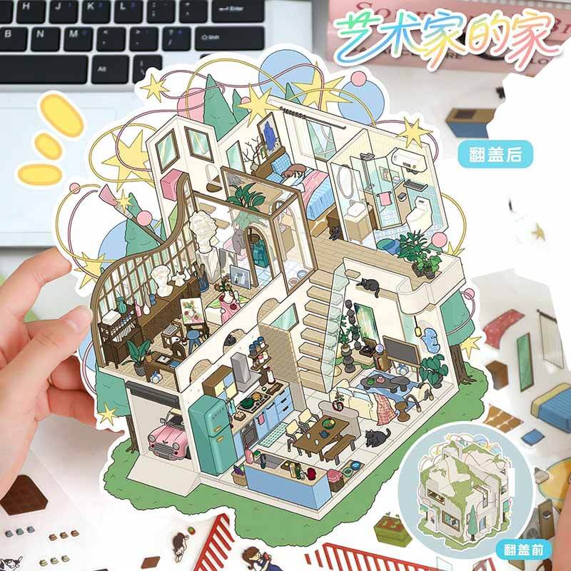 Artisan Living DIY 3D Scene Stickers 2 Cute Miniature Scenes