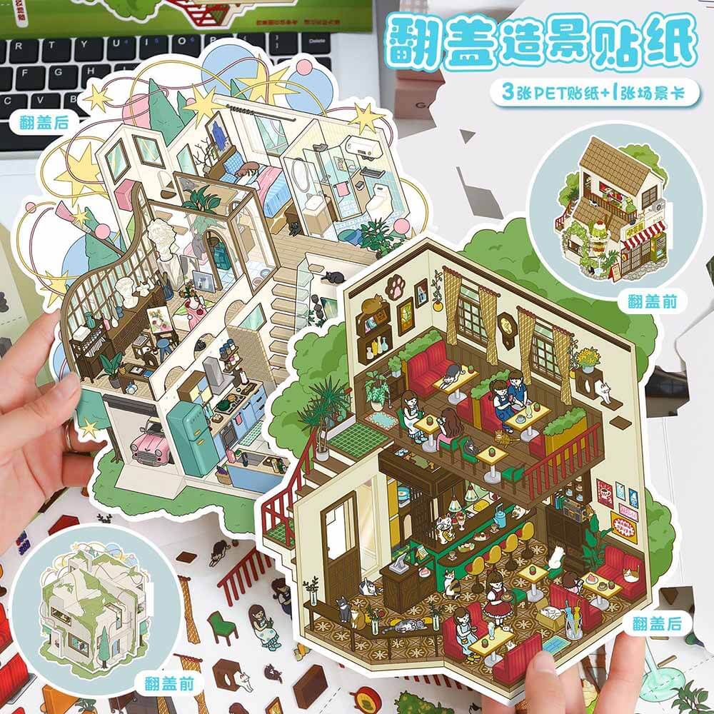 Artisan Living DIY 3D Scene Stickers 2 Cute Miniature Scenes