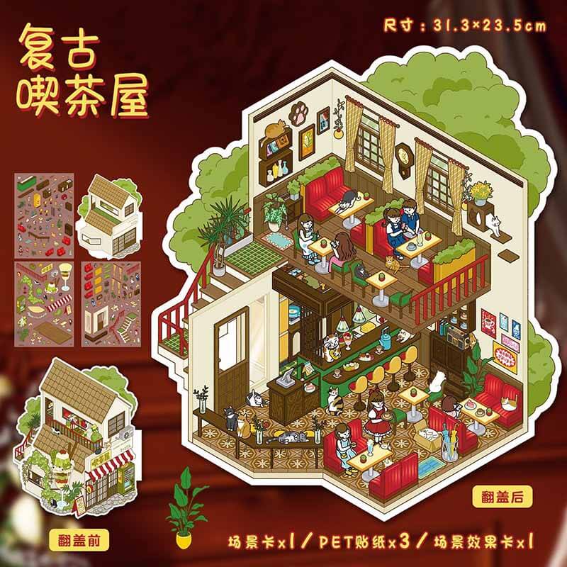 Artisan Living DIY 3D Scene Stickers 2 Cute Miniature Scenes(L)