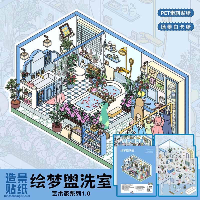 Art of Time DIY 3D Scenes Sticker 4 Cute Miniature Scenes(M)