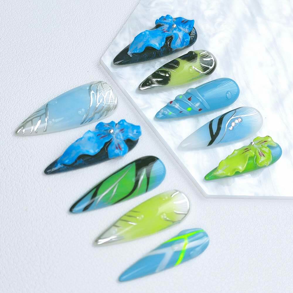 Beauty Art Garden Press On Nails Azure Dream 141