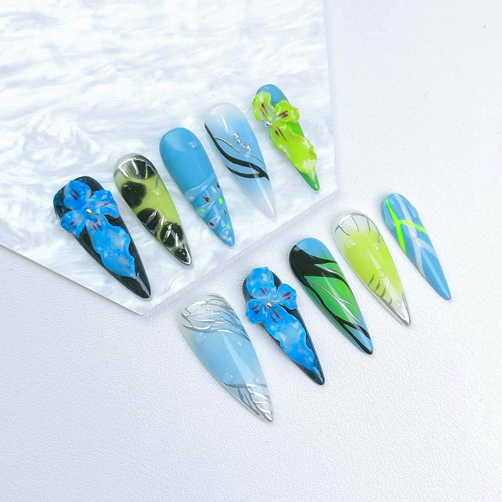 Beauty Art Garden Press On Nails Azure Dream 141