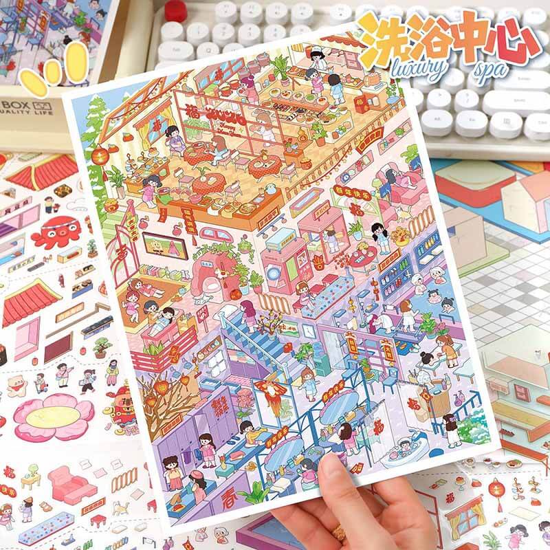 Bath & Bites DIY 3D Sticker 2 Cute Miniature Scenes(L)