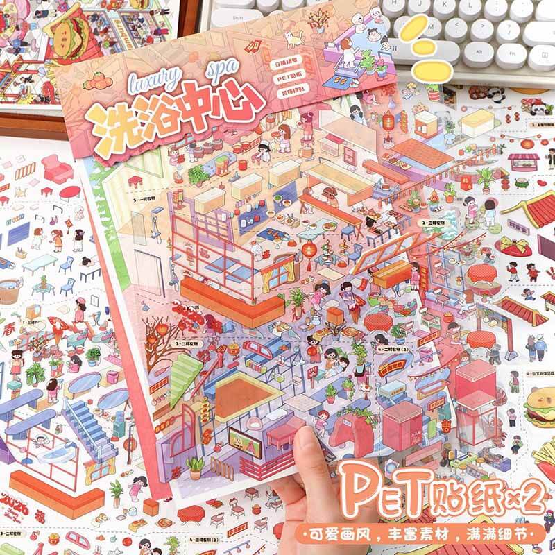 Bath & Bites DIY 3D Sticker 2 Cute Miniature Scenes(L)
