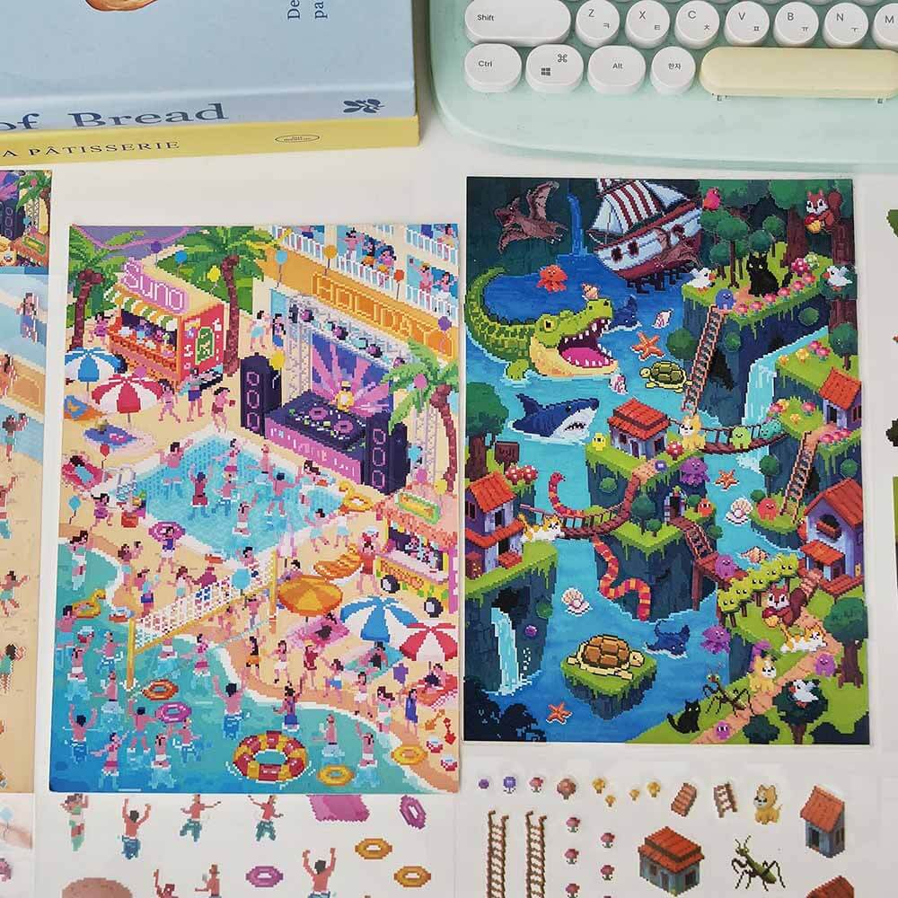 Beach & Beyond DIY 3D Scene Stickers 2 Cute Miniature Scenes(M)