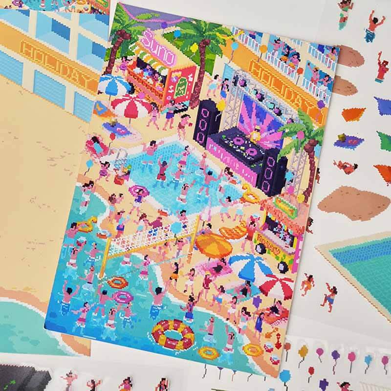 Beach & Beyond DIY 3D Scene Stickers 2 Cute Miniature Scenes(M)