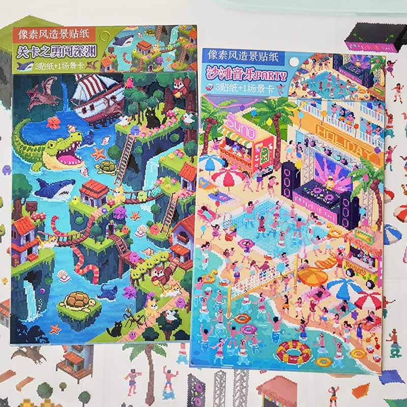 Beach & Beyond DIY 3D Scene Stickers 2 Cute Miniature Scenes(M)
