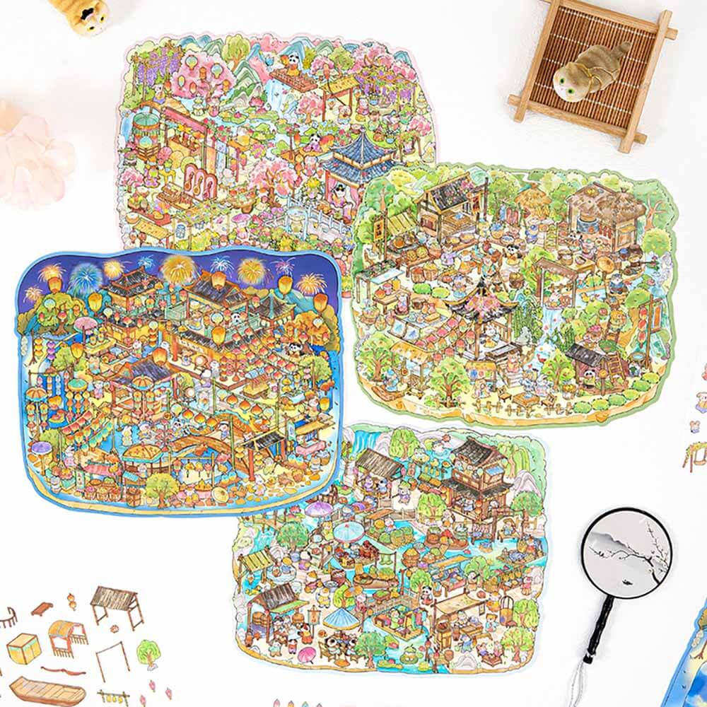 Bloom & Blaze DIY 3D Scene Stickers 4 Cute Miniature Scenes