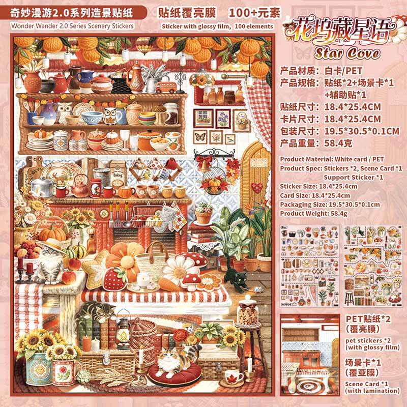 Blooming Verse DIY 3D Scene Stickers With Guide Lines(L)