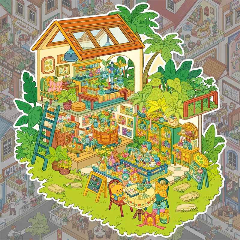 Botanical Treasure DIY 3D Scenes Sticker 2 Cute Miniature Scenes(L)