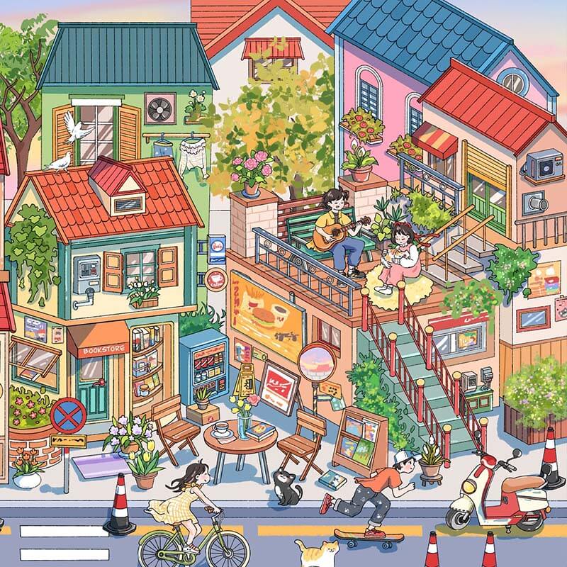 Bubble Memories DIY 3D Scene Stickers 2 Cute Miniature Scenes(L)