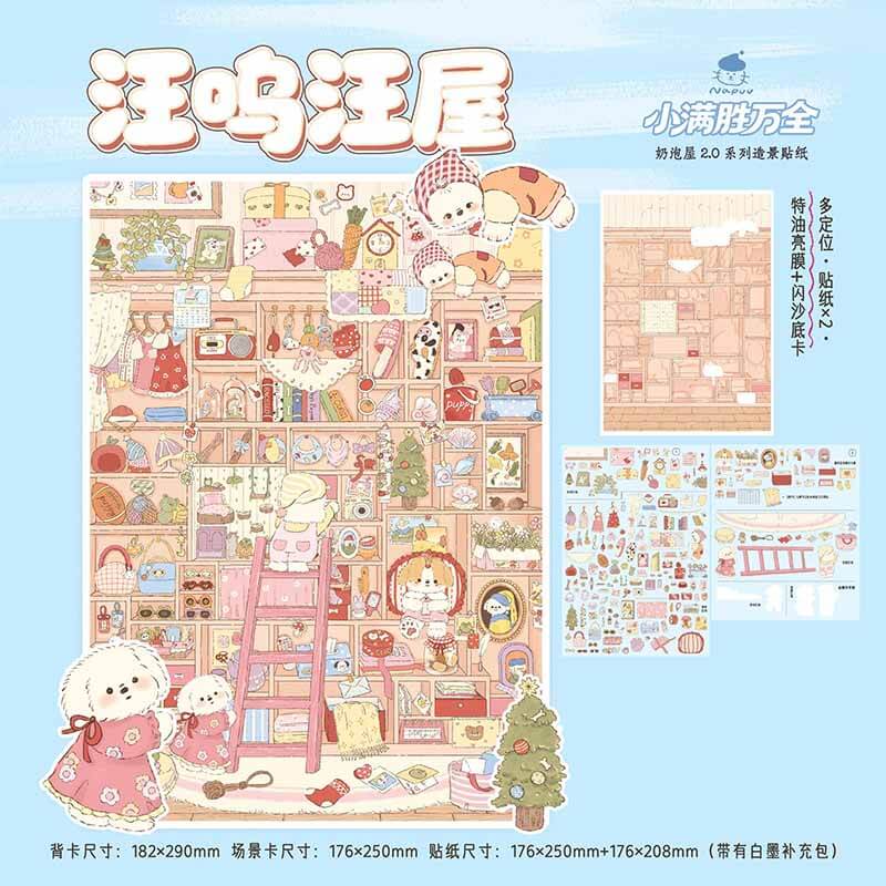 Bubble Paws DIY 3D Scene Stickers With Guide Lines(L)