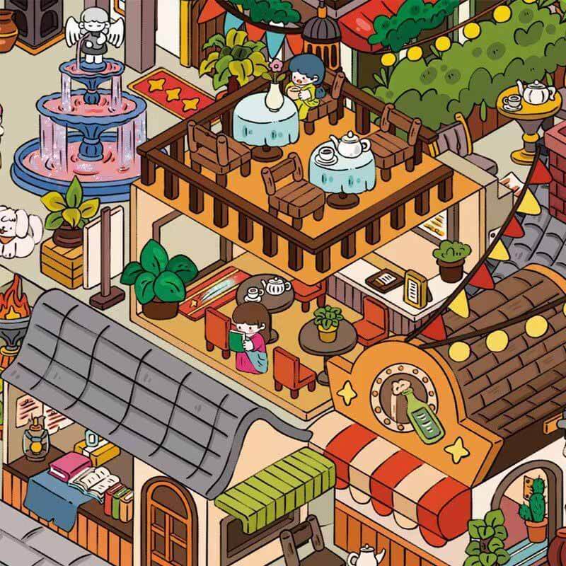 Tang Palace Banquet DIY 3D Scene Stickers Cute Scenes(XXL)