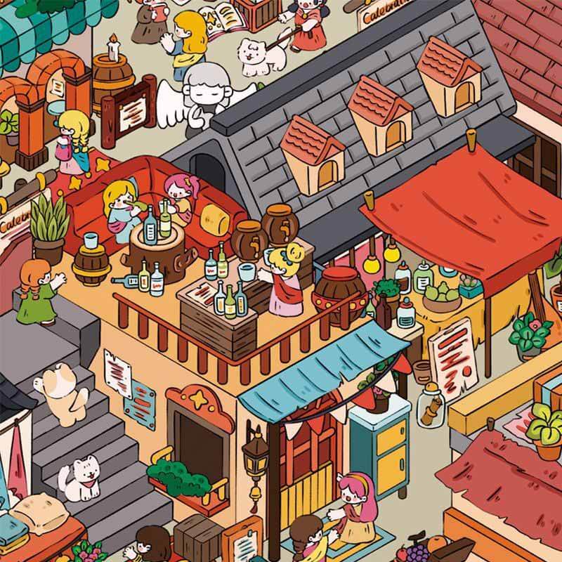 Tang Palace Banquet DIY 3D Scene Stickers Cute Scenes(XXL)