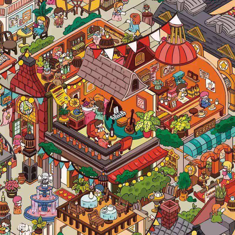 Tang Palace Banquet DIY 3D Scene Stickers Cute Scenes(XXL)