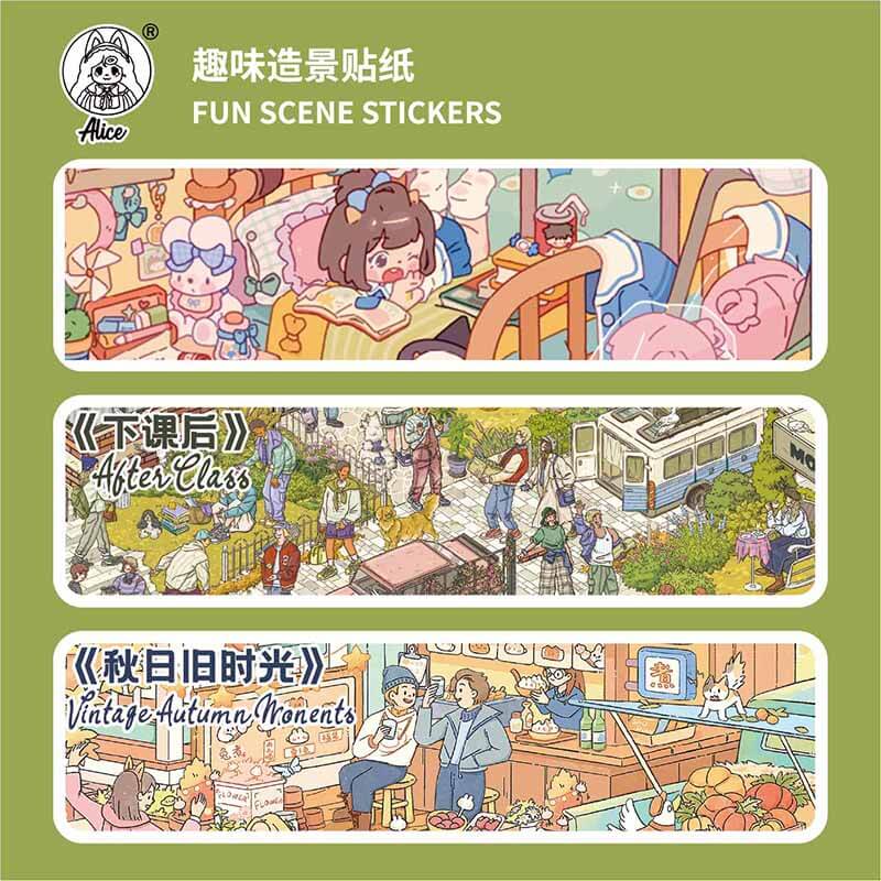 Campus Time DIY 3D Scene Stickers With Guide Lines(S&L)