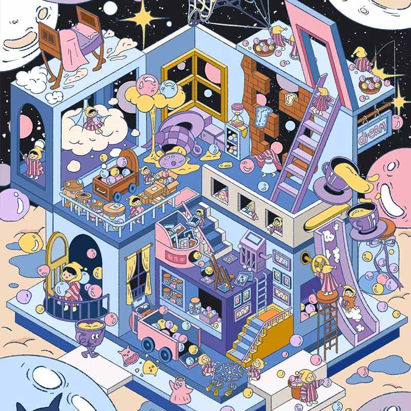 Carnival Dreams 3D Scene Stickers 4 Cute Miniature Scenes (M&L)