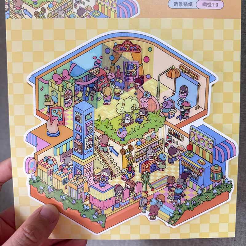 Carnival Dreams 3D Scene Stickers 4 Cute Miniature Scenes (M&L)