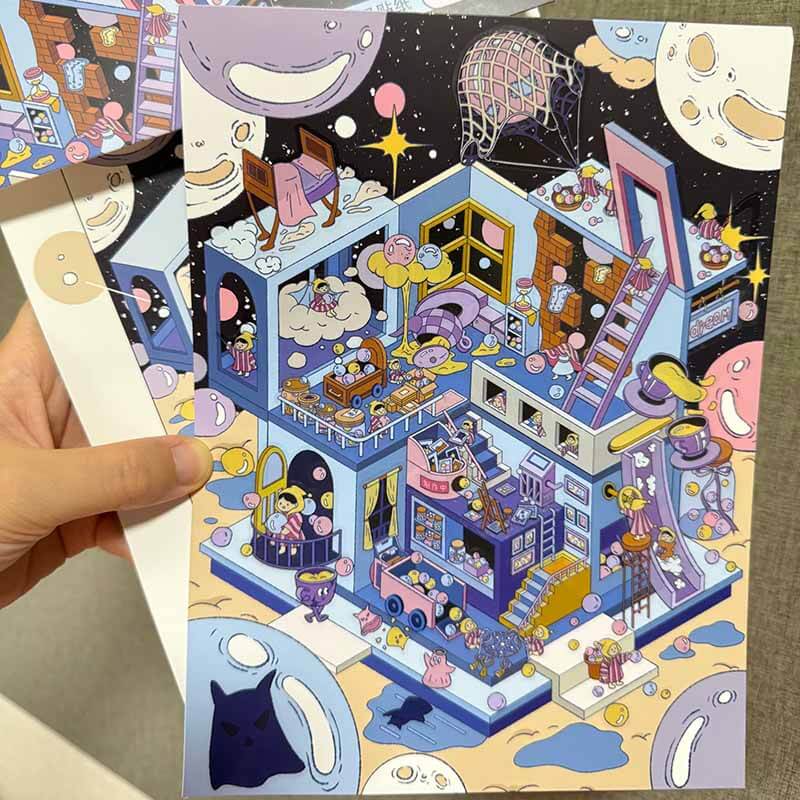 Carnival Dreams 3D Scene Stickers 4 Cute Miniature Scenes (M&L)